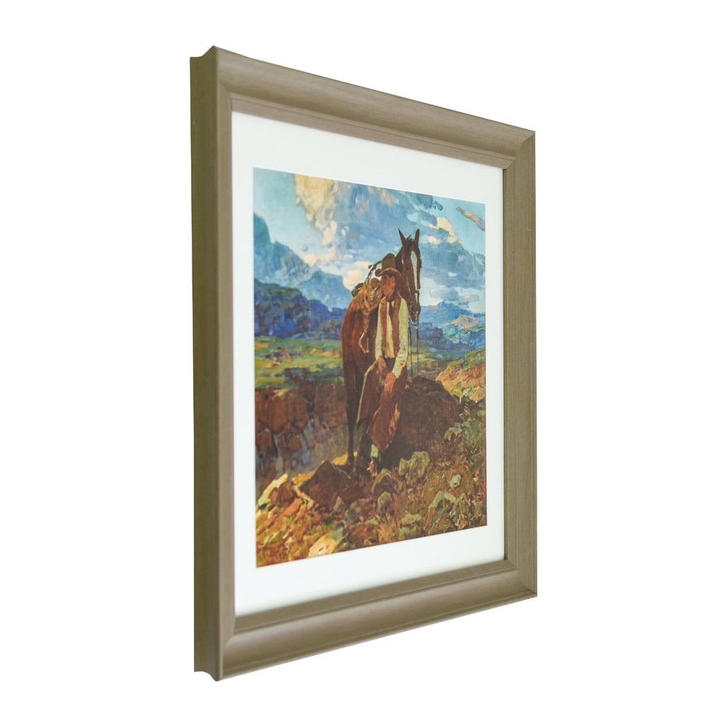 Frank Tenney Johnson "An Idle Dreamer" Framed Western Wall Art Print, Cowboy