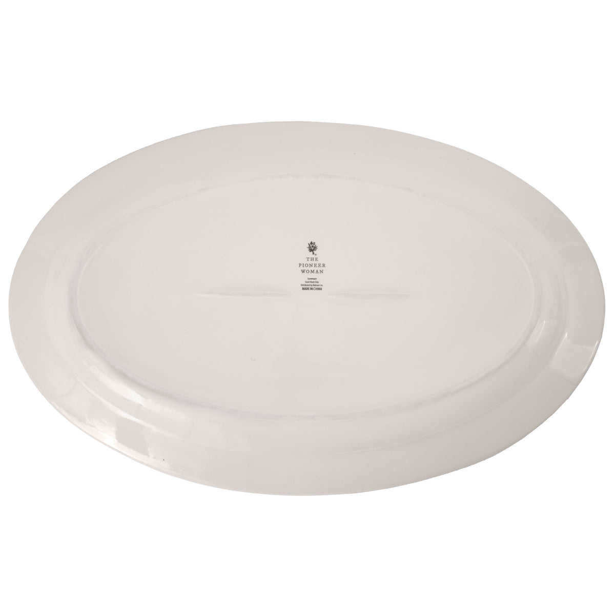 Vintage Lace 20-inch Stoneware Oval Serving Tray Platter, White