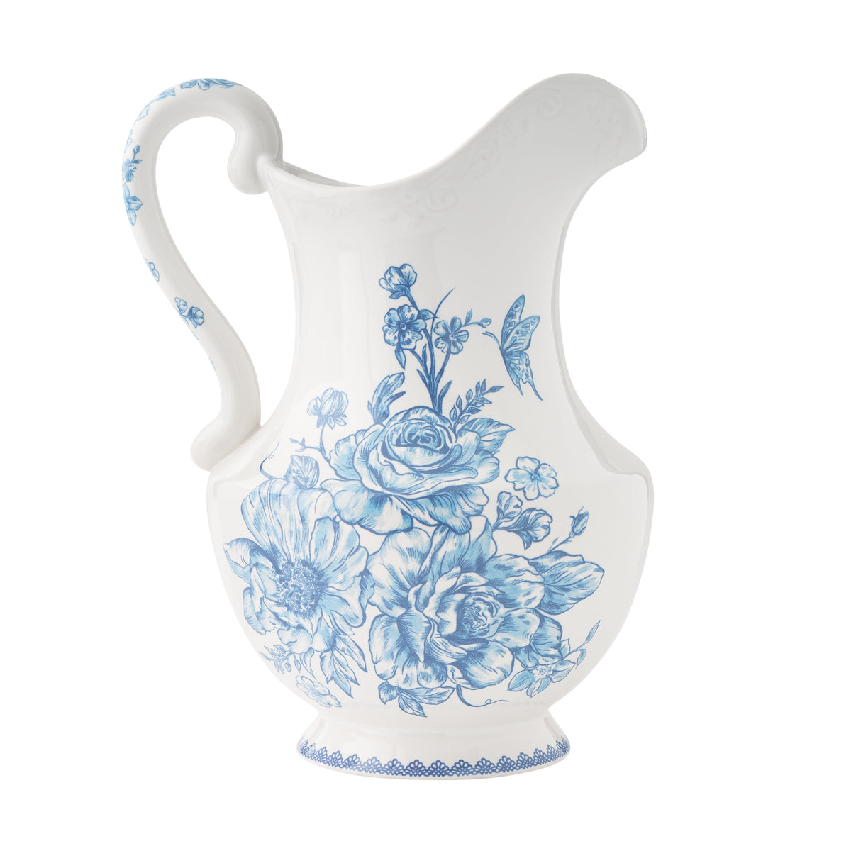 Agatha Stoneware 2-Quart Pitcher, Blue