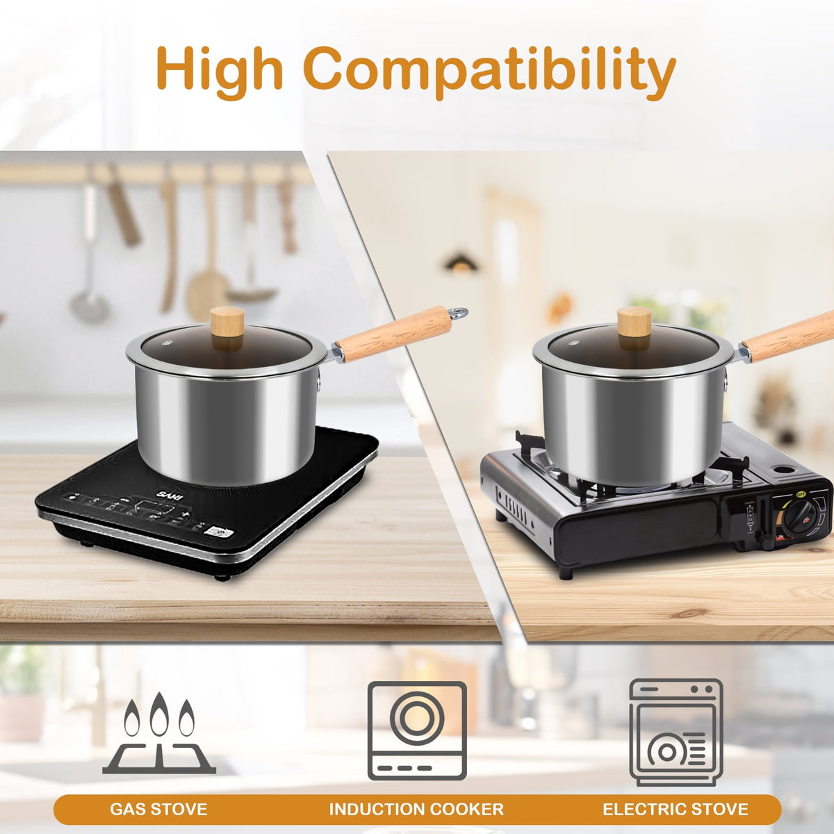 Deep Fryer Pot 3Qt Stainless Steel Fryer Pot With Basket Multifunction Oil Strainer Pot