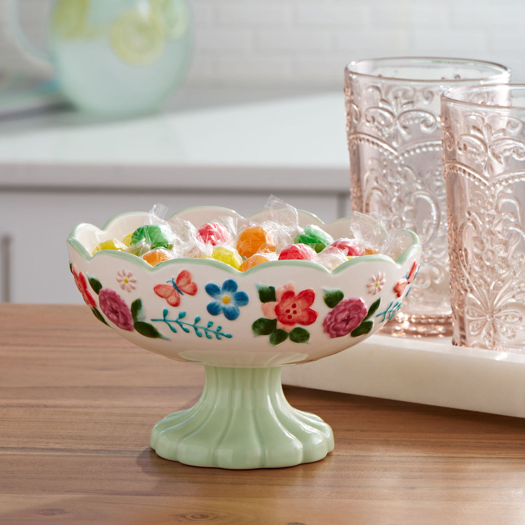 4-Pack The Pioneer Woman Painted Meadows 64 Inch Stoneware Candy Dish Rustic Ceramic Kitchenware