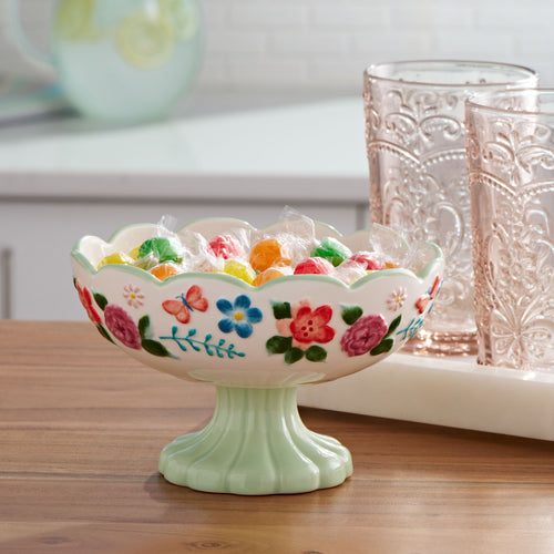 4-Pack The Pioneer Woman Painted Meadows 64 Inch Stoneware Candy Dish Rustic Ceramic Kitchenware
