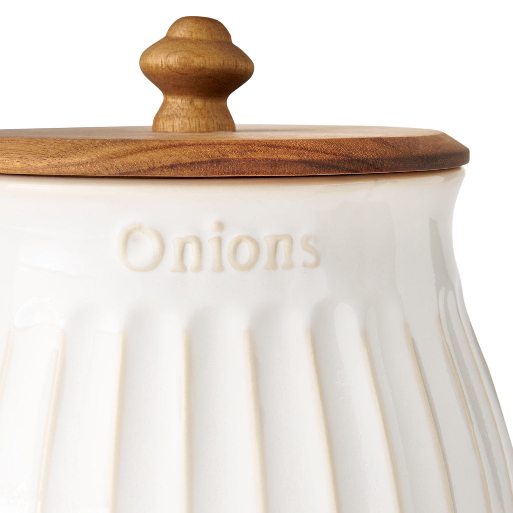Colette Stoneware Onion Keeper, White