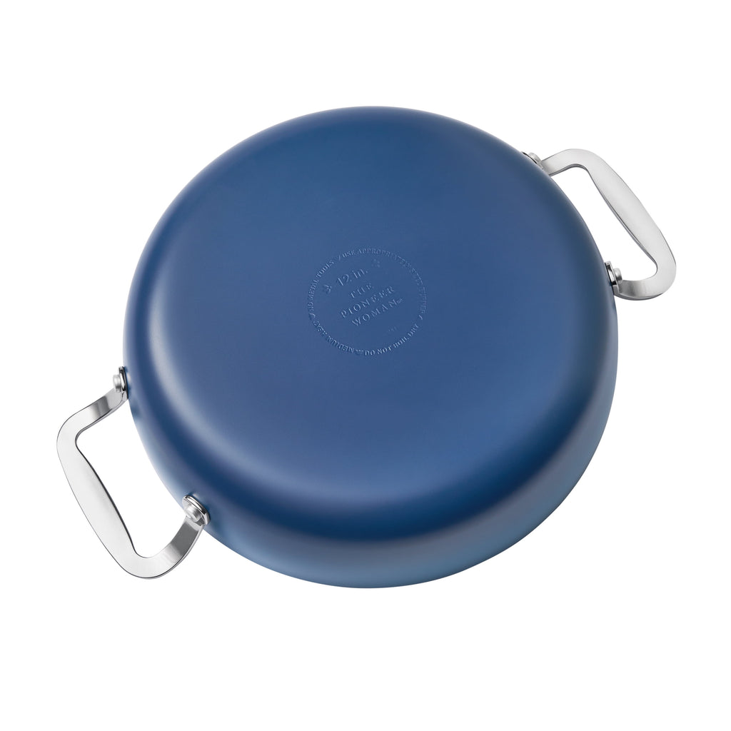 Harlow 12" Ceramic Nonstick Everyday Pan with Lid, Denim Blue