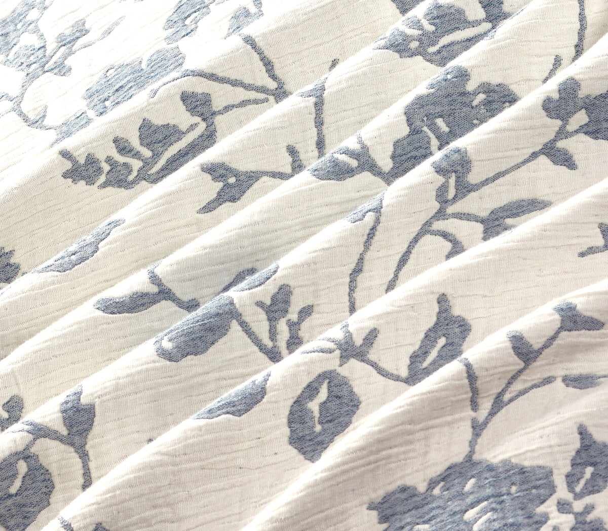 Agatha Floral Gauze Quilt, Full/Queen, Blue Dust, Reversible Bedding