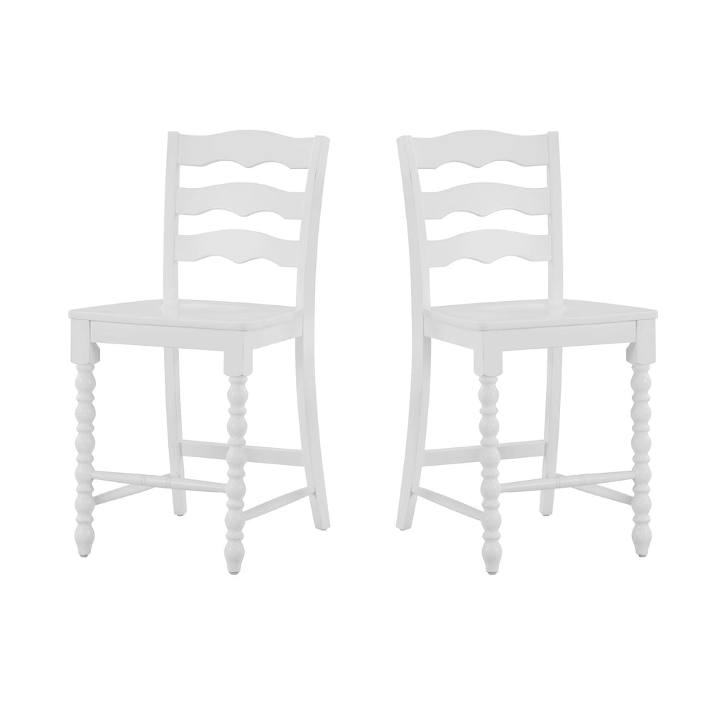 Harper Counter-height Wood Stools, 2 Pack, White