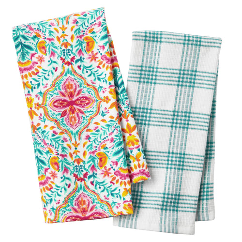 4-Pack The Pioneer Woman Folk Geo Kitchen Towel Set Multicolor 16W X 28L 2-Piece