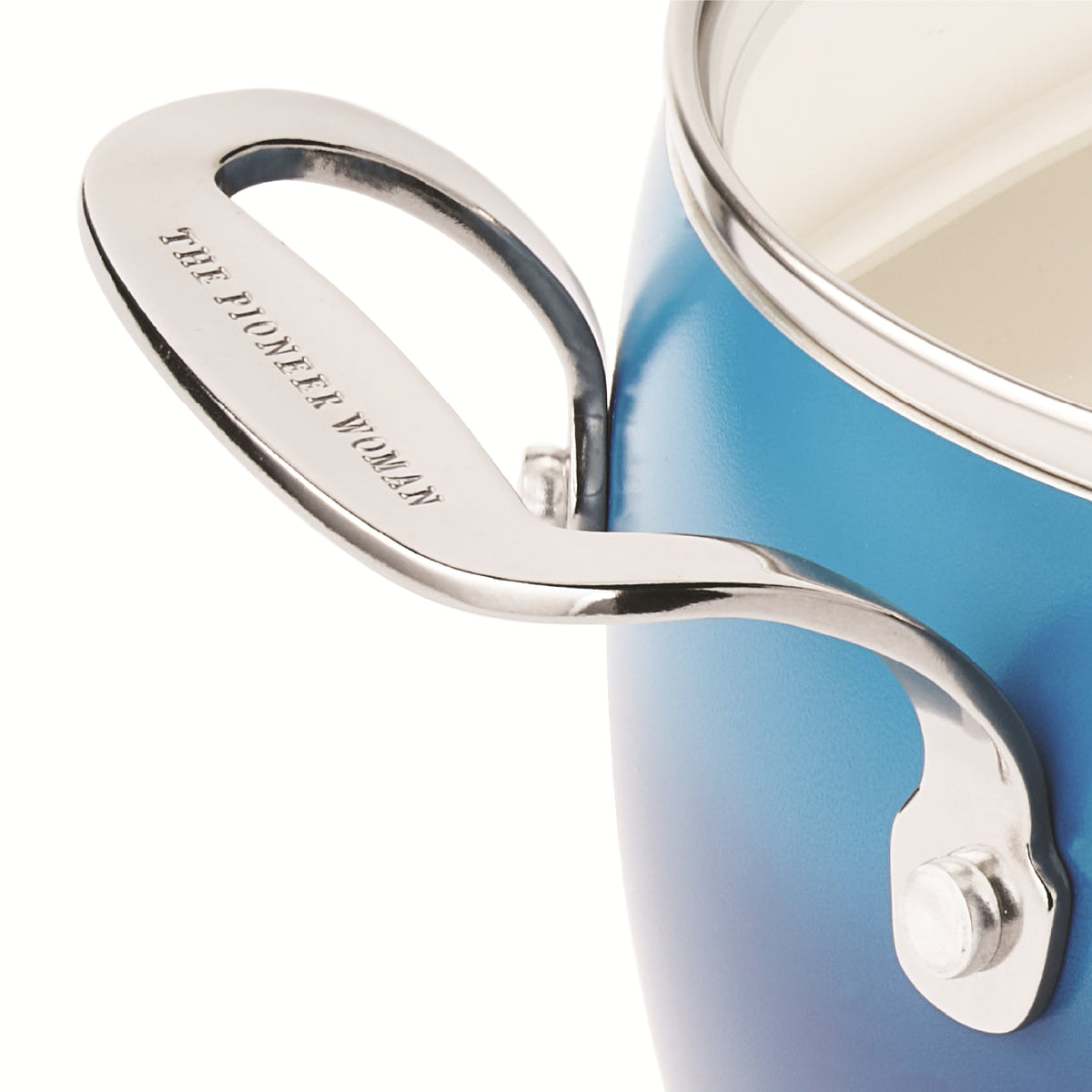 Harlow 15-Piece Cookware Set, Ceramic Nonstick Pots and Pans Set, Denim Blue
