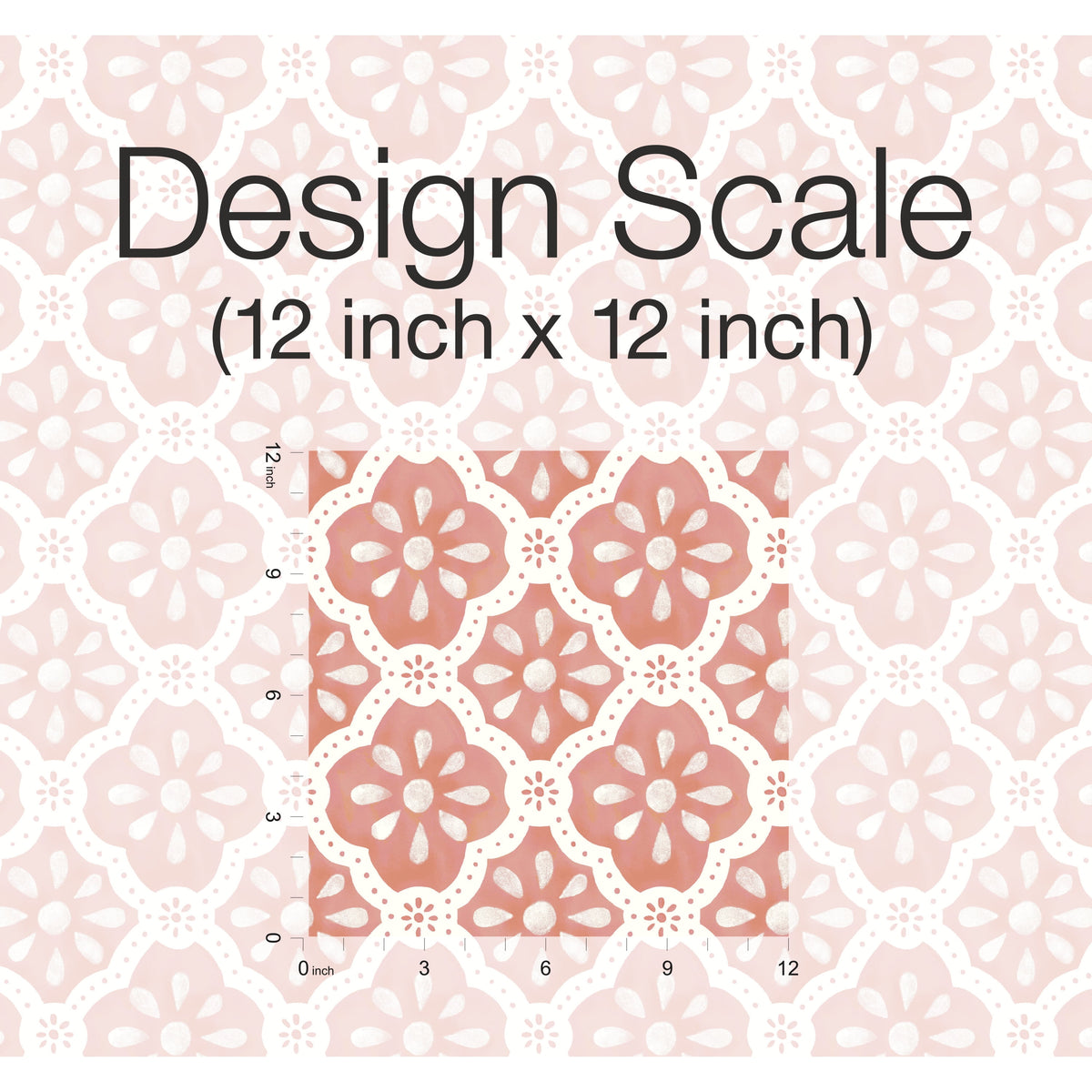 Pink Salmon Washy Trellis Peel & Stick Wallpaper, 18" x 18.86' - Rustic