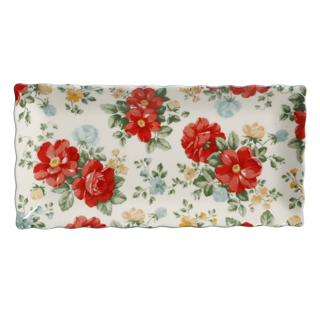 Floral Medley 12.3" Stoneware Serving Platters, 3-Piece Set