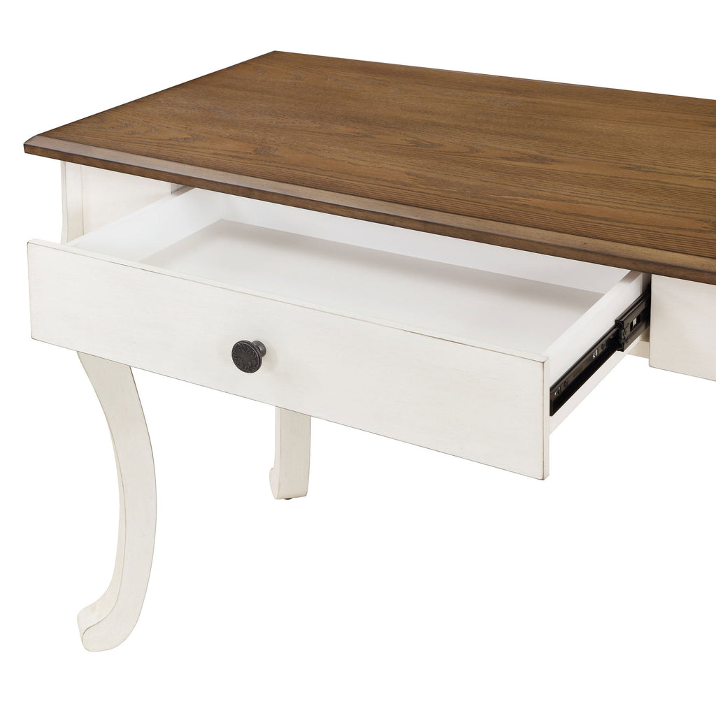 Vanity Set and Stool with Tri-Fold Mirror and Solid Wood