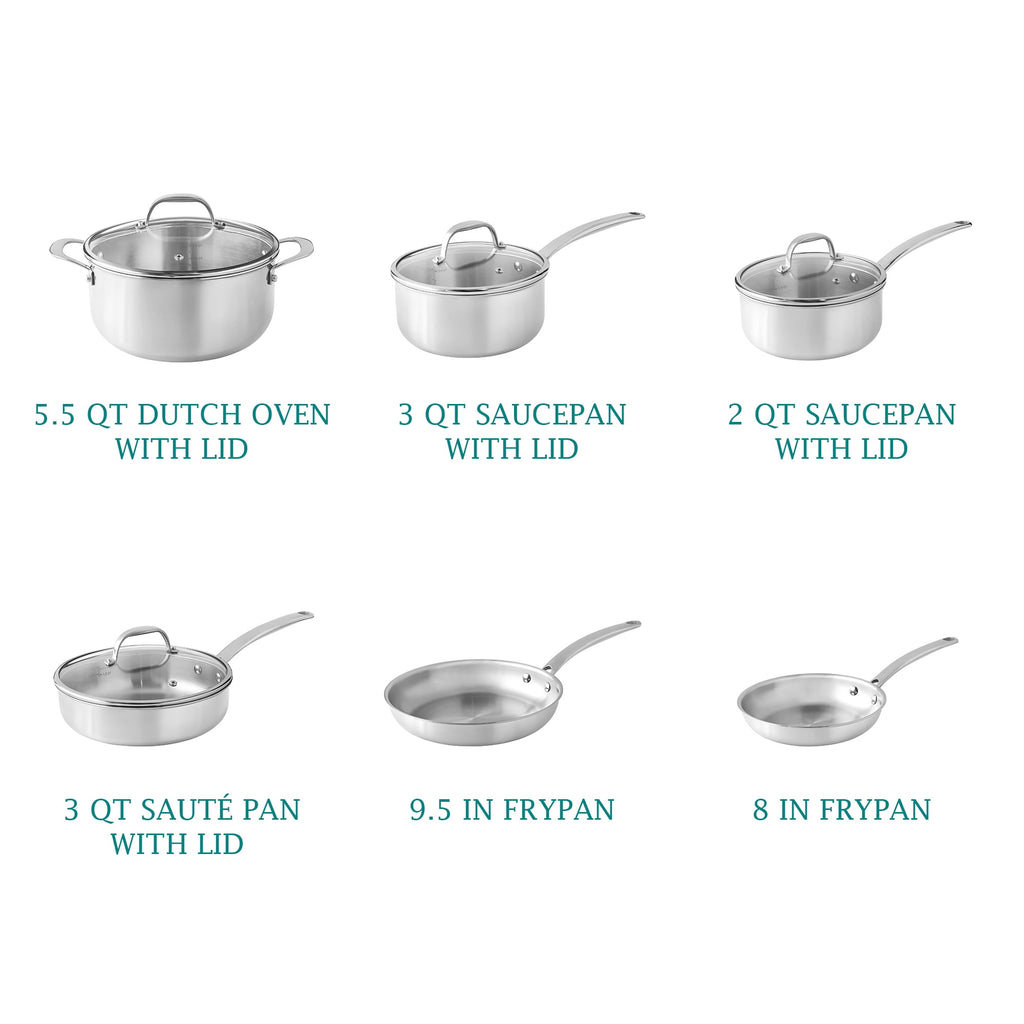 14-Piece Stainless Steel Cookware Set, Cookware & Utensil Set