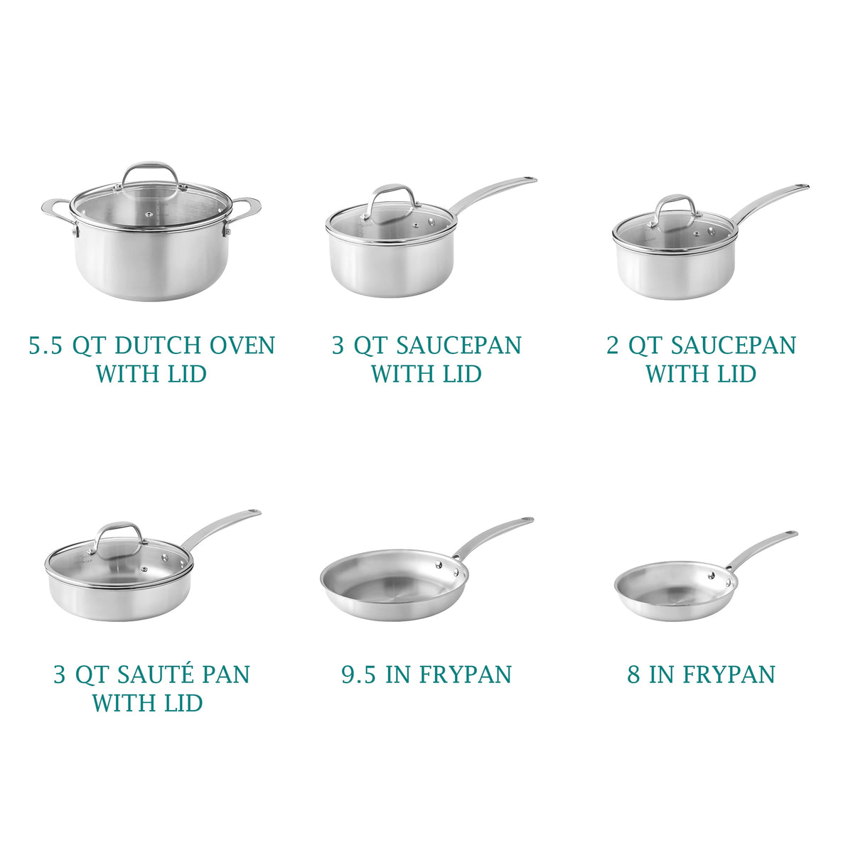 14-Piece Stainless Steel Cookware Set, Cookware & Utensil Set