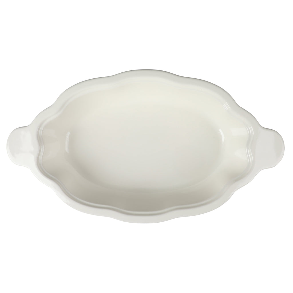 3-Quart Oval Pumpkin Stoneware Baker with Lid, Linen