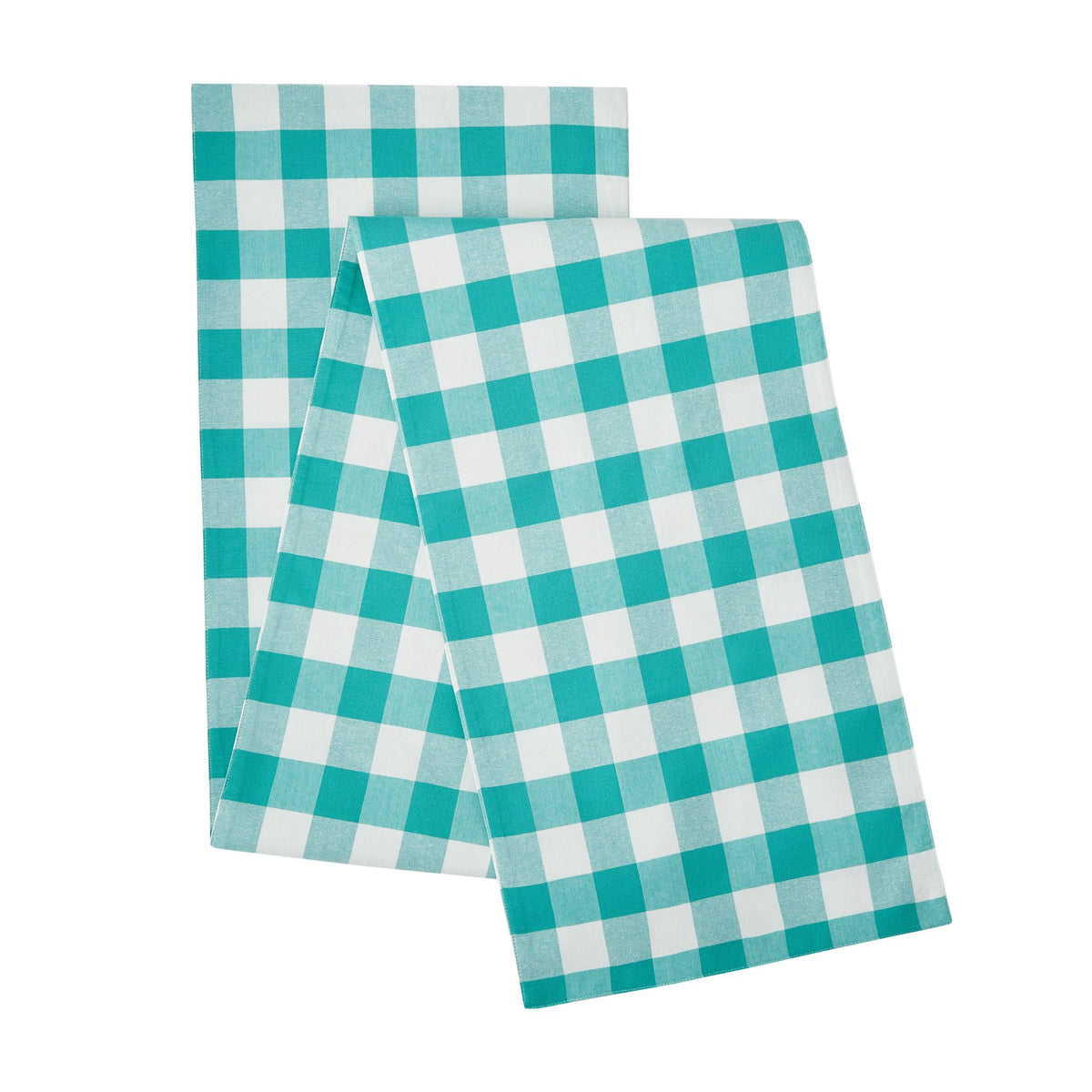 Charming Check Placemat, Table Runner, Napkin, and Napkin Ring Set, 13 Piece, Teal