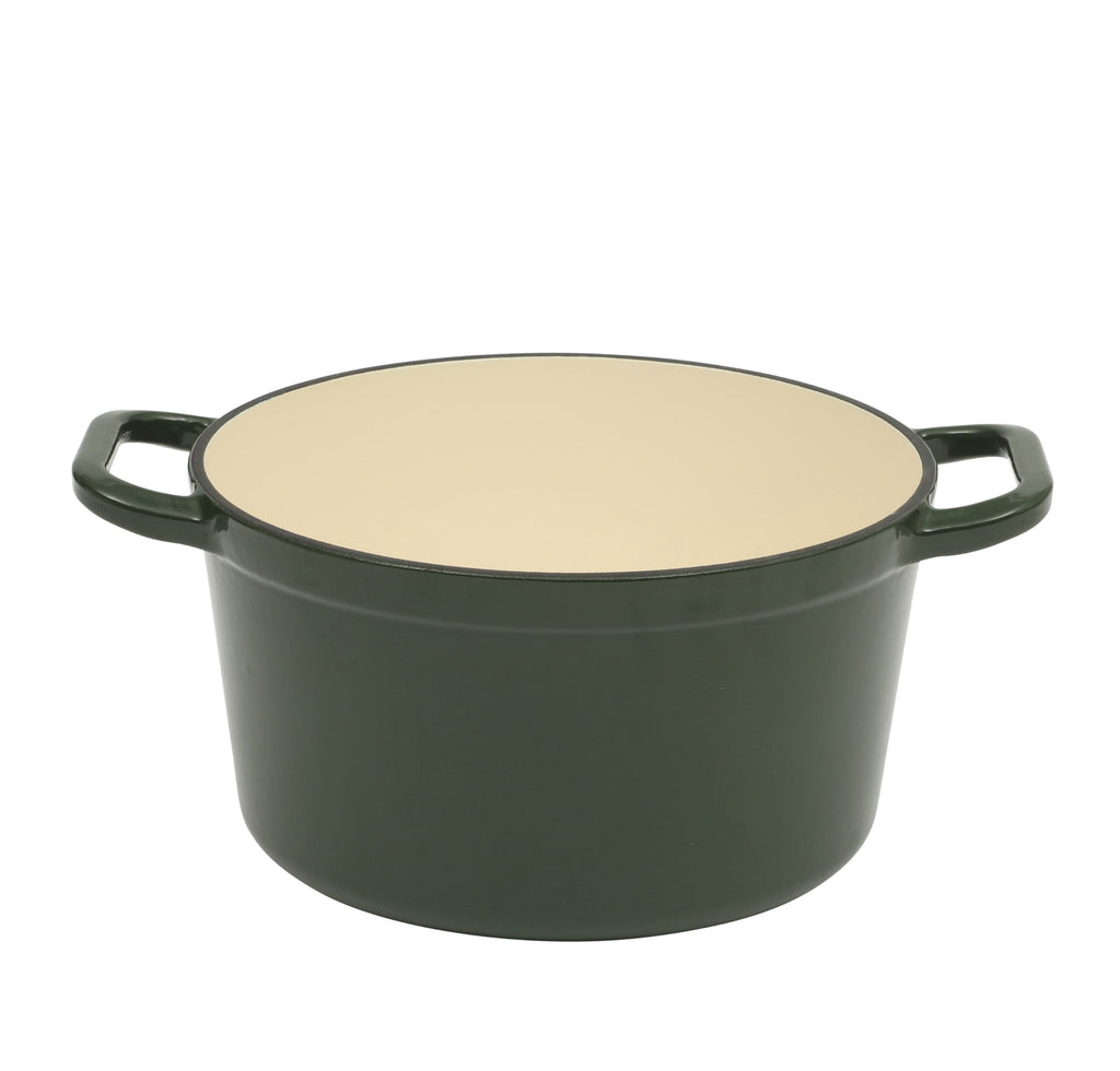 5-Quart Enamel Cast Iron Dutch Oven with Lid, Dark Green - Rustic Home