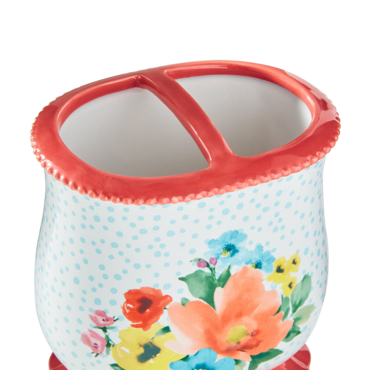 Multicolor 2 Piece Ceramic Bath Accessories Set, The Pioneer Woman Breezy Blossom
