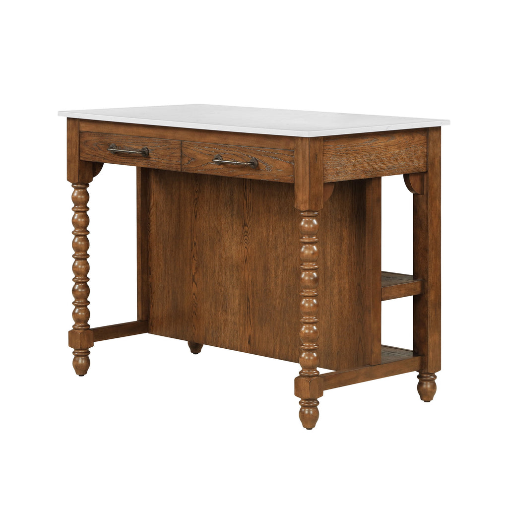 Harper Kitchen Island with Drawers, Homestead Brown