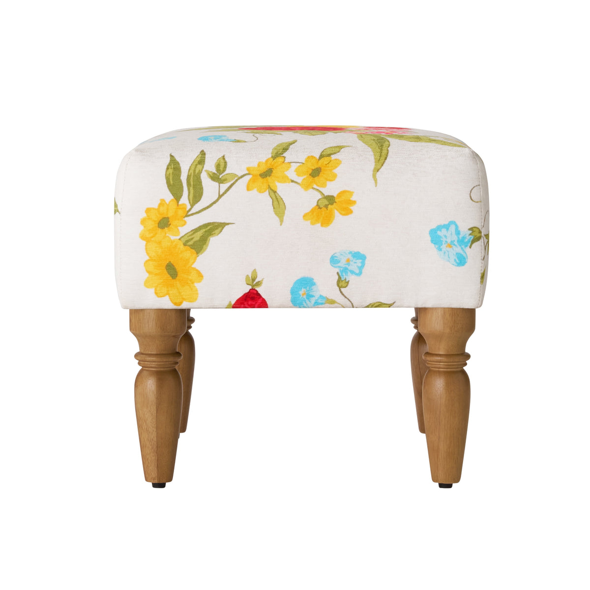 Sweet Rose Ottoman, White, 17.25 in