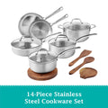 14-Piece Stainless Steel Cookware Set, Cookware & Utensil Set