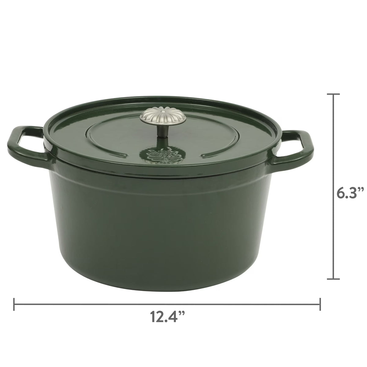 5-Quart Enamel Cast Iron Dutch Oven with Lid, Dark Green - Rustic Home