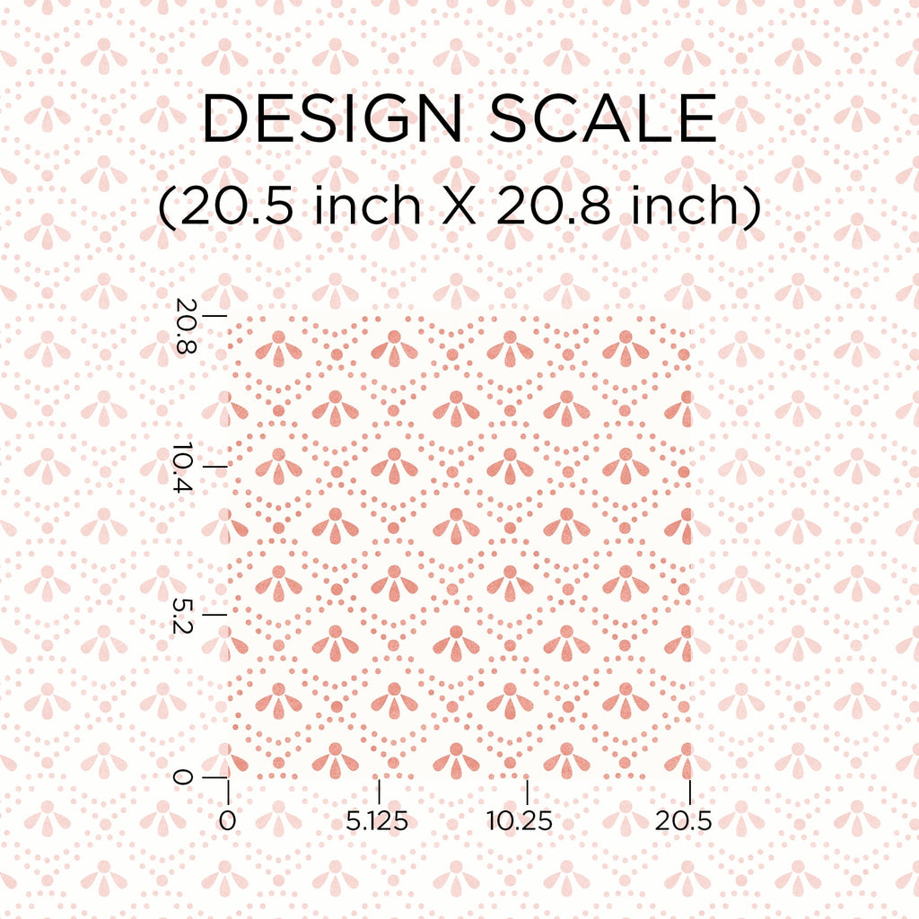 Coral Tonal Scallop Peel & Stick Vinyl Wallpaper, 215-in by 20.5-in, 30.75 sq.