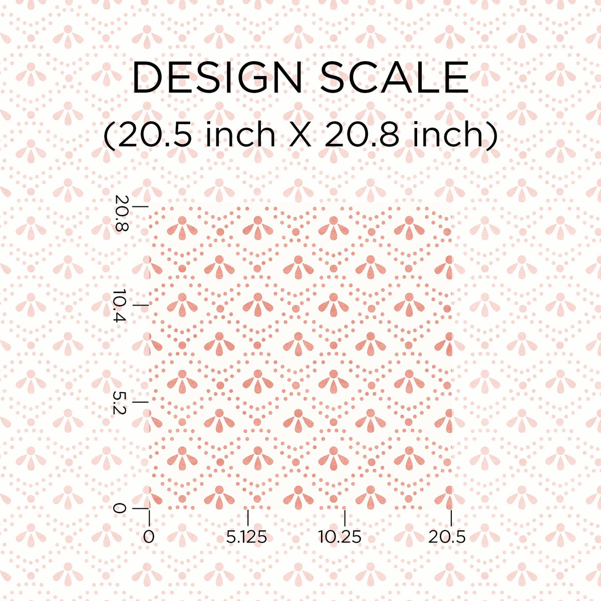 Coral Tonal Scallop Peel & Stick Vinyl Wallpaper, 215-in by 20.5-in, 30.75 sq.