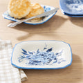 Delilah Stoneware Appetizer Plates, Blue, Set of 6