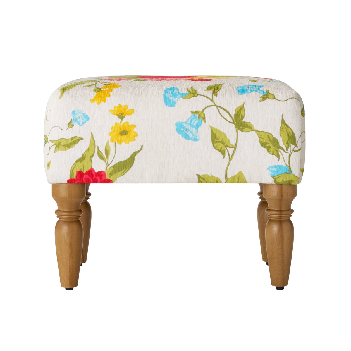 Sweet Rose Ottoman, White, 17.25 in