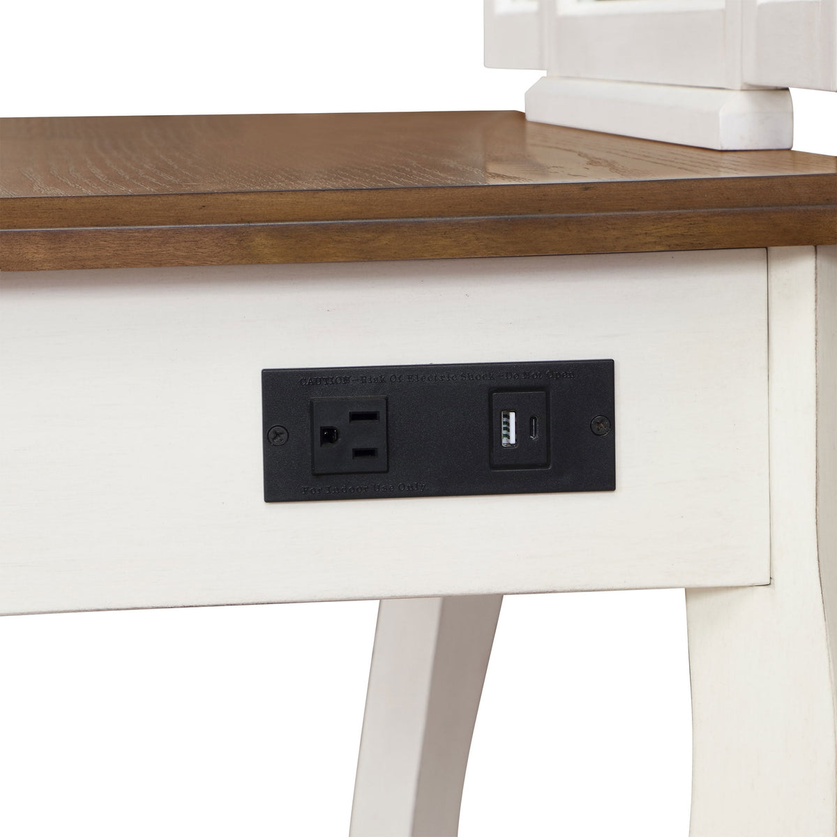 Vanity Set and Stool with Tri-Fold Mirror and Solid Wood