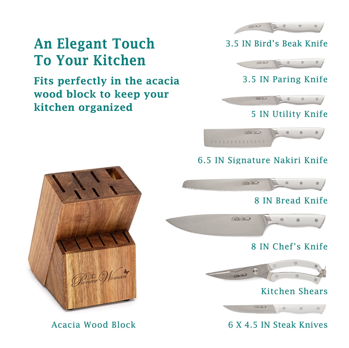Signature 14-Piece Stainless Steel Knife Block Set, Gray