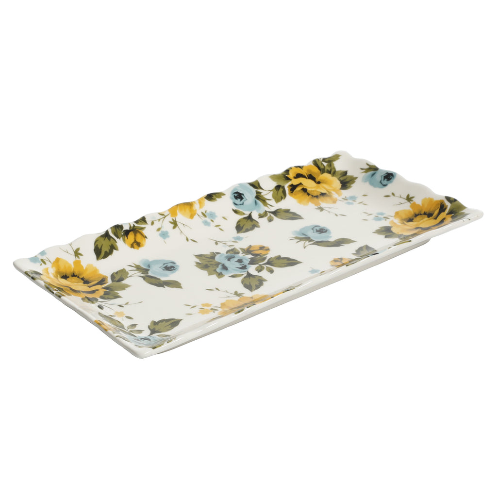 Floral Medley 12.3" Stoneware Serving Platters, 3-Piece Set