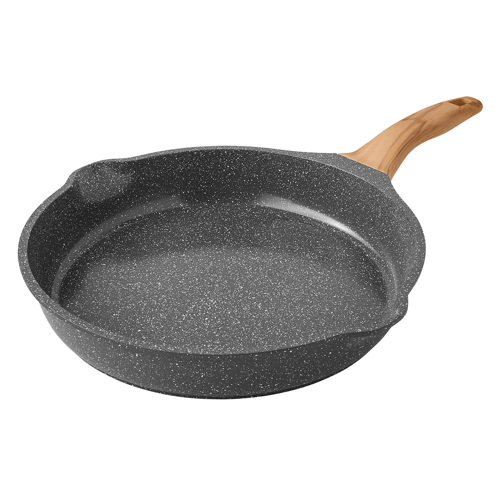 Prairie Signature 2-Piece Cast Aluminum 10" & 12" Fry Pan Set, Charcoal Speckle