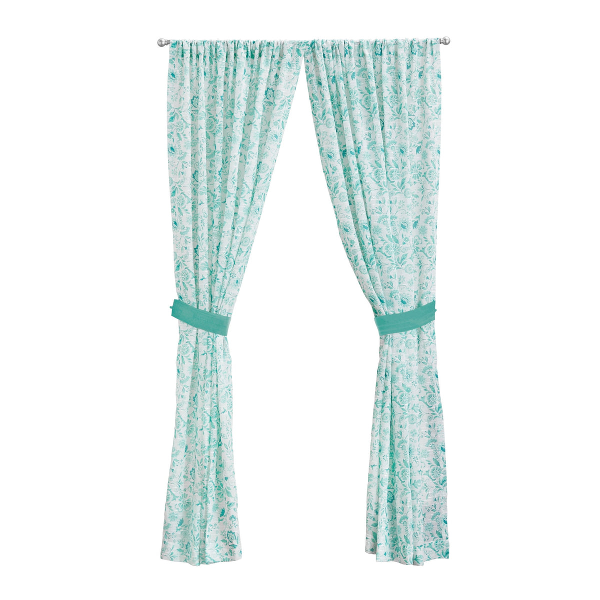 Maize Sheer Curtain Panel, Teal, 1 Panel, 50"W x 84"L