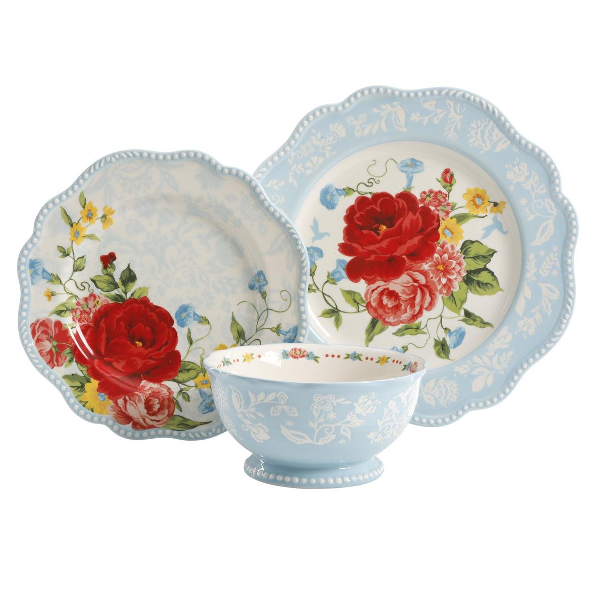 Sweet Rose 12-Piece Dinnerware Set