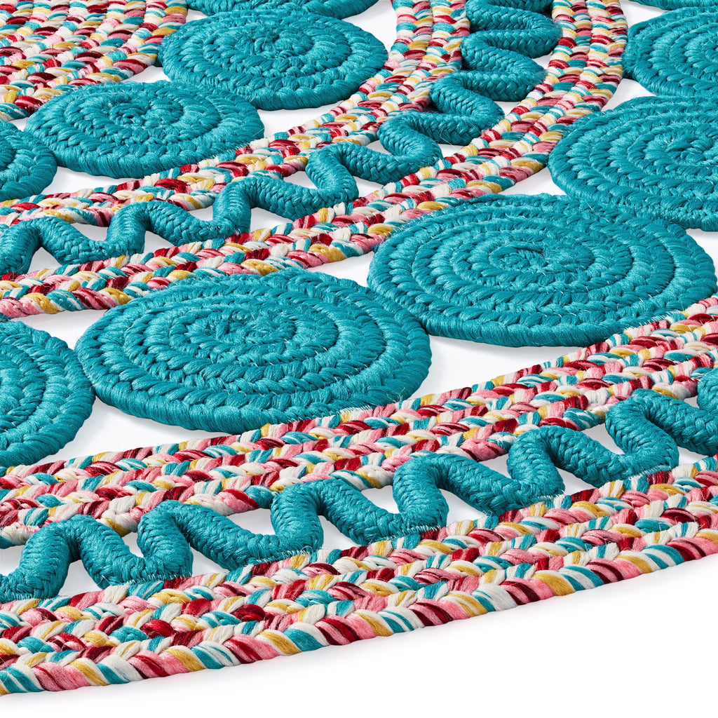 Braided Floral Round Rug, 48"