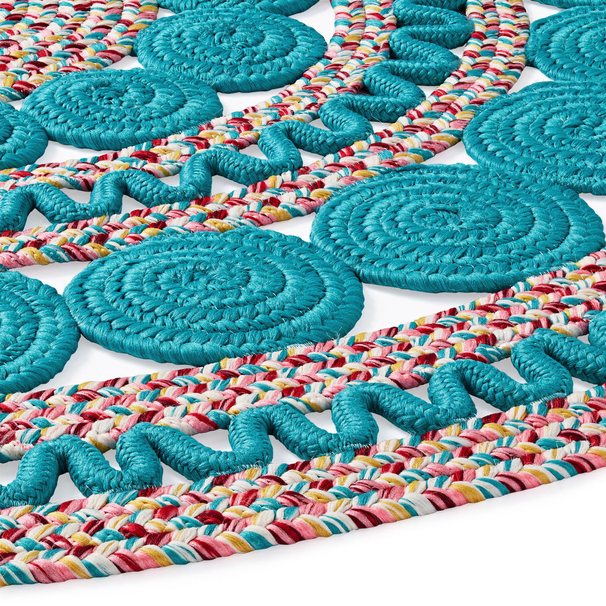 Braided Floral Round Rug, 48"