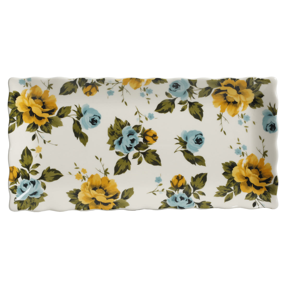Floral Medley 12.3" Stoneware Serving Platters, 3-Piece Set