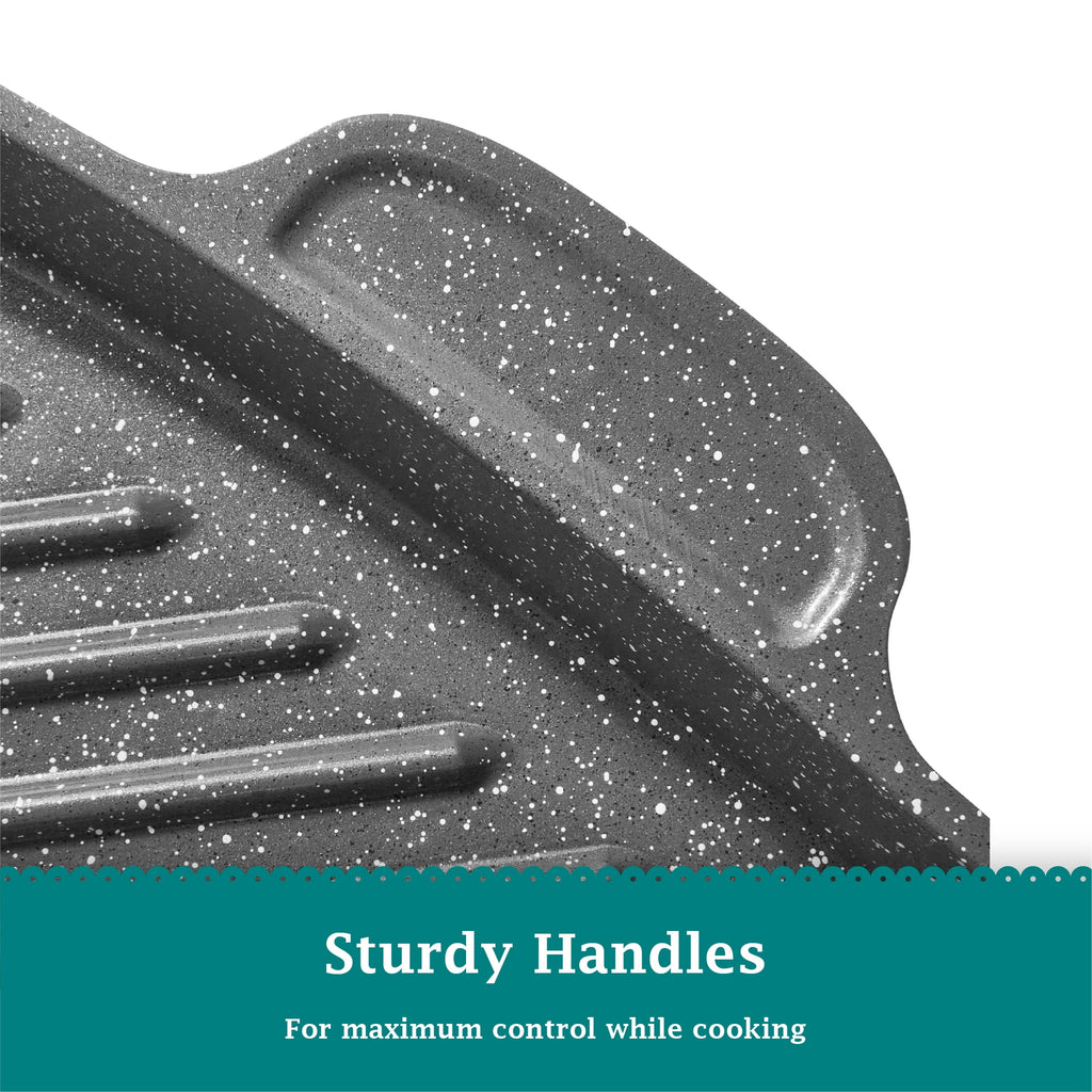 Prairie Signature 10x12 inch Cast Aluminum Nonstick Cowboy Steak Pan with Speckled Design