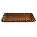 Harper Rustic Brown Decorative Tray with Beaded Rim, 18.7 x 12.4 inches
