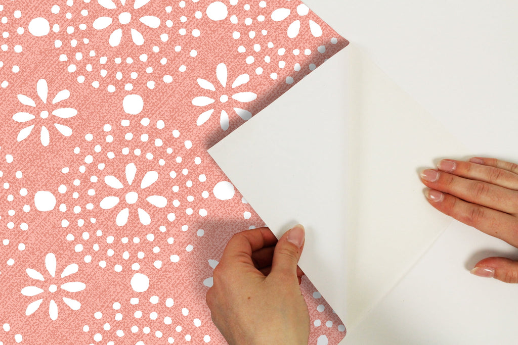 Green Floral Geo Peel & Stick Vinyl Wallpaper, 215-in by 20.5-in, 30.75 sq.