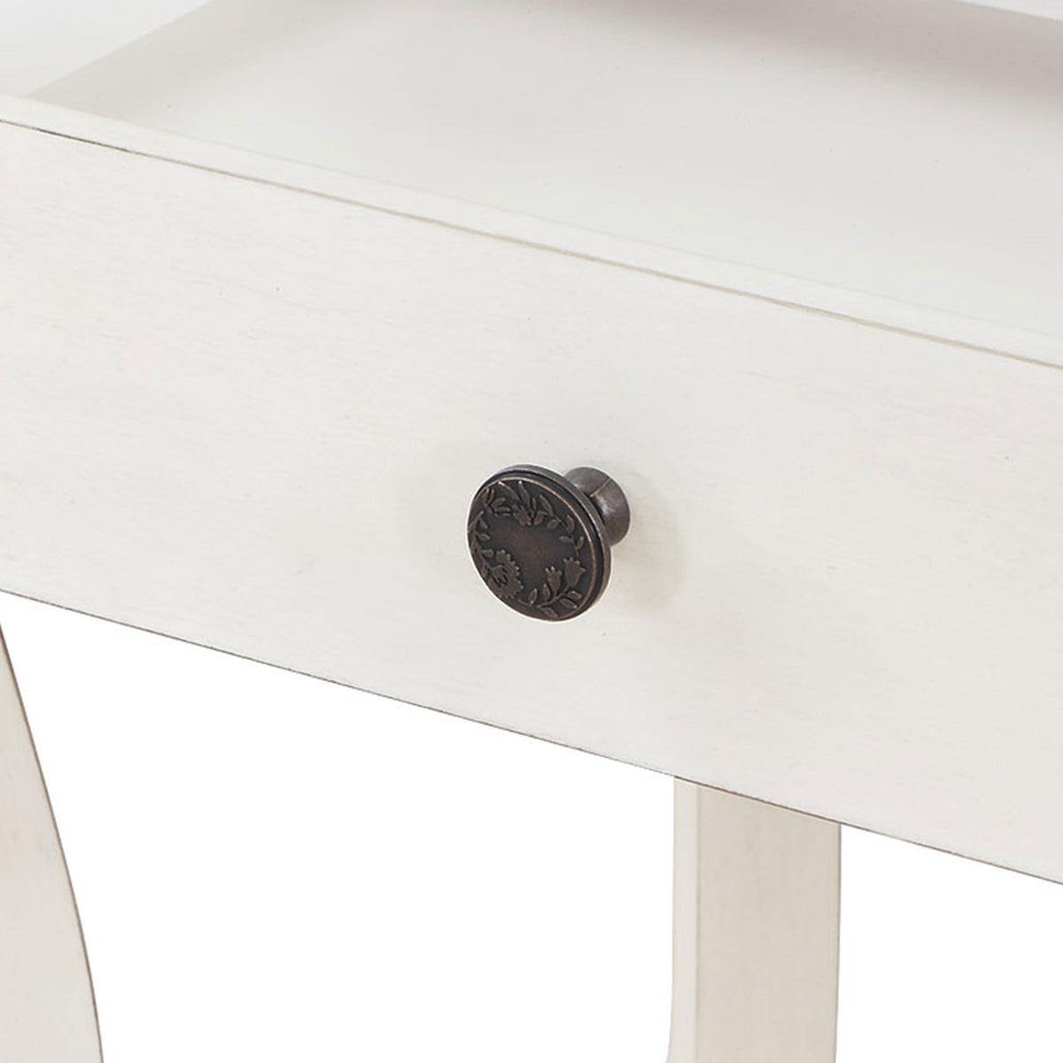 Vanity Set and Stool with Tri-Fold Mirror and Solid Wood
