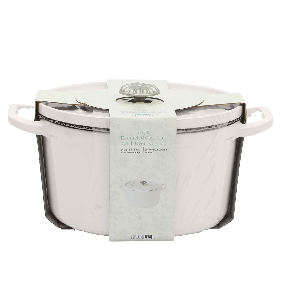 5-Quart Enameled Cast Iron Dutch Oven with Lid, Linen