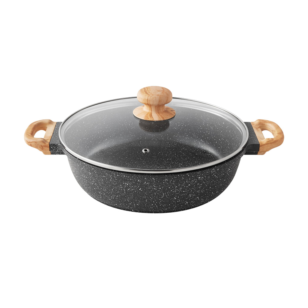 Prairie Signature 14-Piece Cast Aluminum Cookware Set, Charcoal