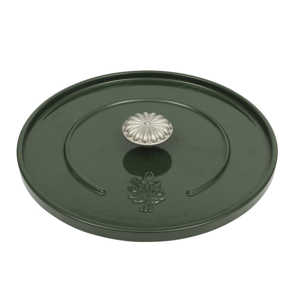 5-Quart Enamel Cast Iron Dutch Oven with Lid, Dark Green - Rustic Home