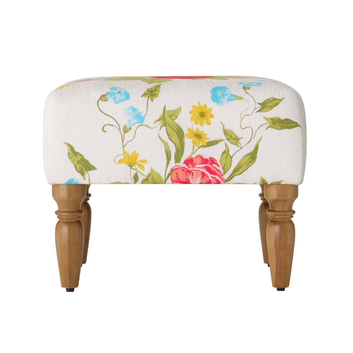 Sweet Rose Ottoman, White, 17.25 in
