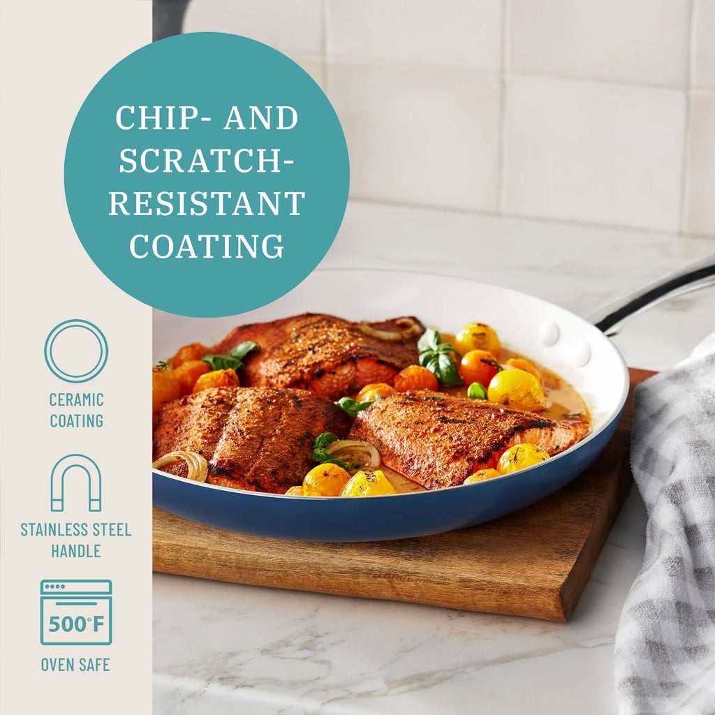 Harlow 12" Ceramic Nonstick Fry Pan, Denim Blue
