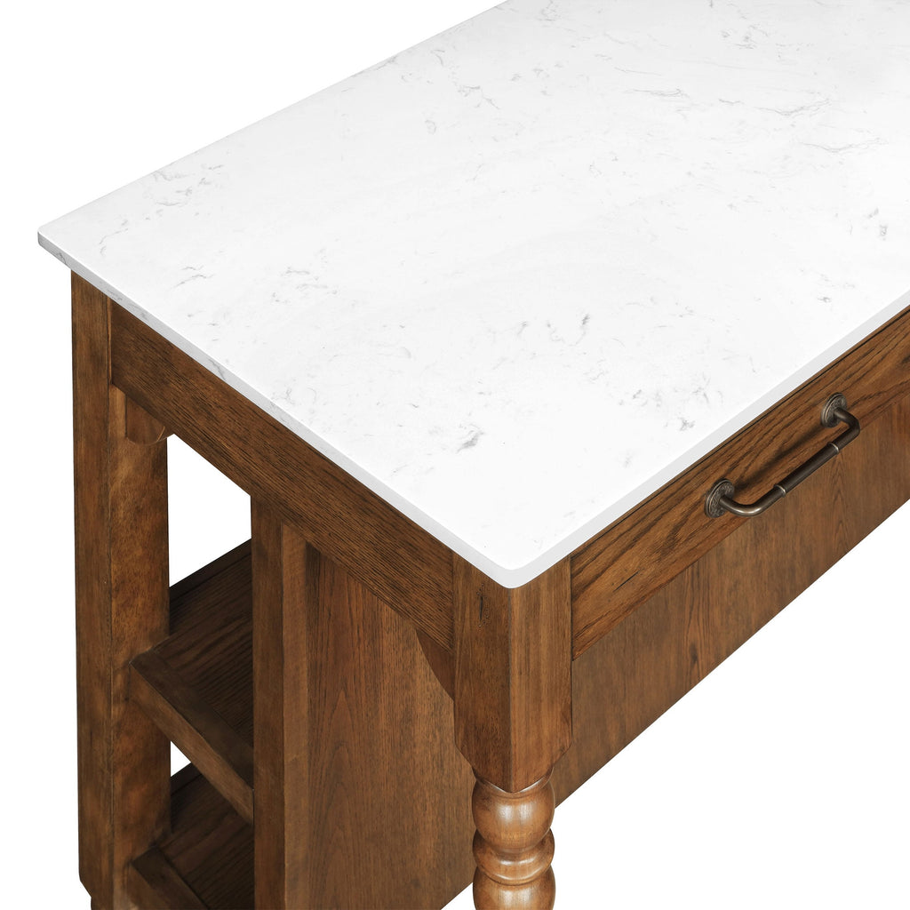 Harper Kitchen Island with Drawers, Homestead Brown