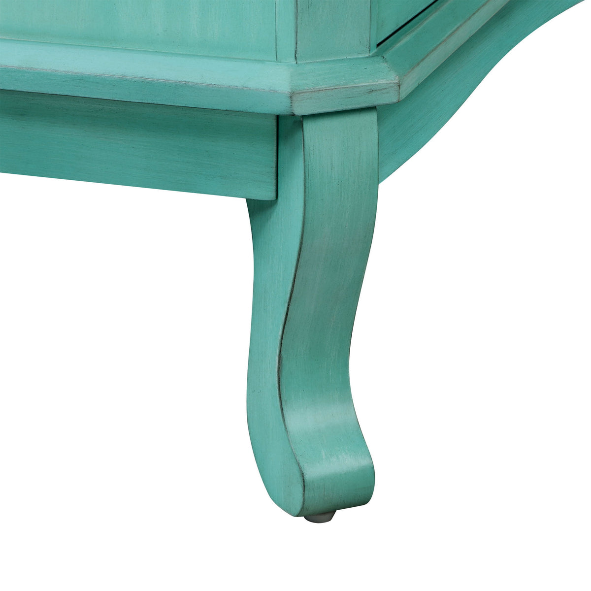 4-Drawer Dresser Solid Wood, Teal