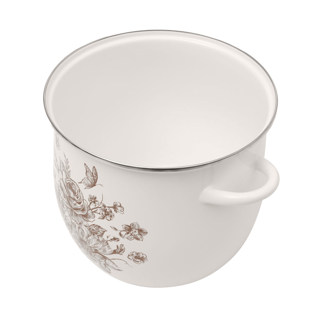 Agatha 12 Qt Enamel on Steel Stock Pot with Lid, Brown - Farmhouse